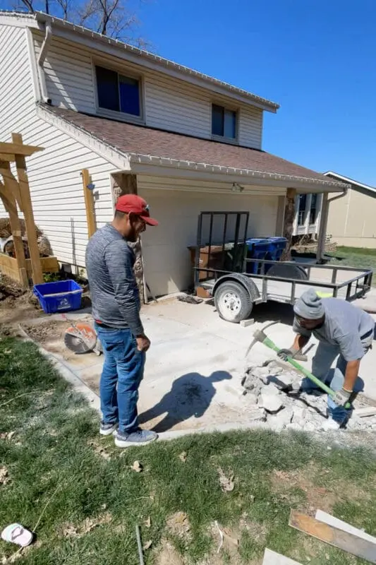 Removing old concrete. 
